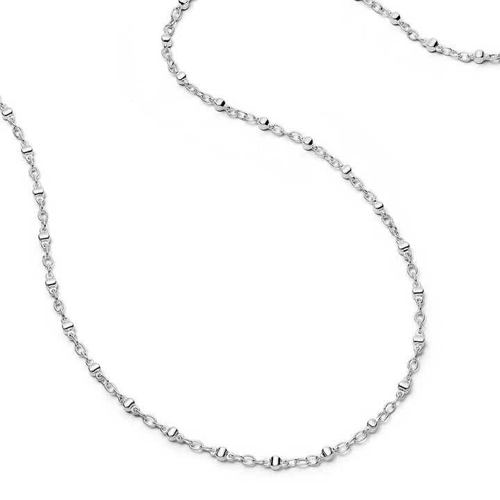 Daisy London Silver Plate Square Bead Chain Necklace