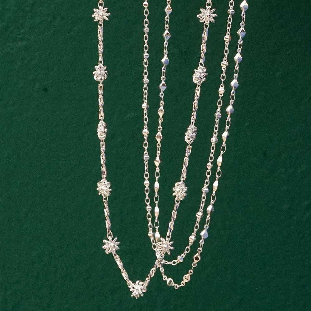 Daisy London Silver Plate Square Bead Chain Necklace Additional Image - 4
