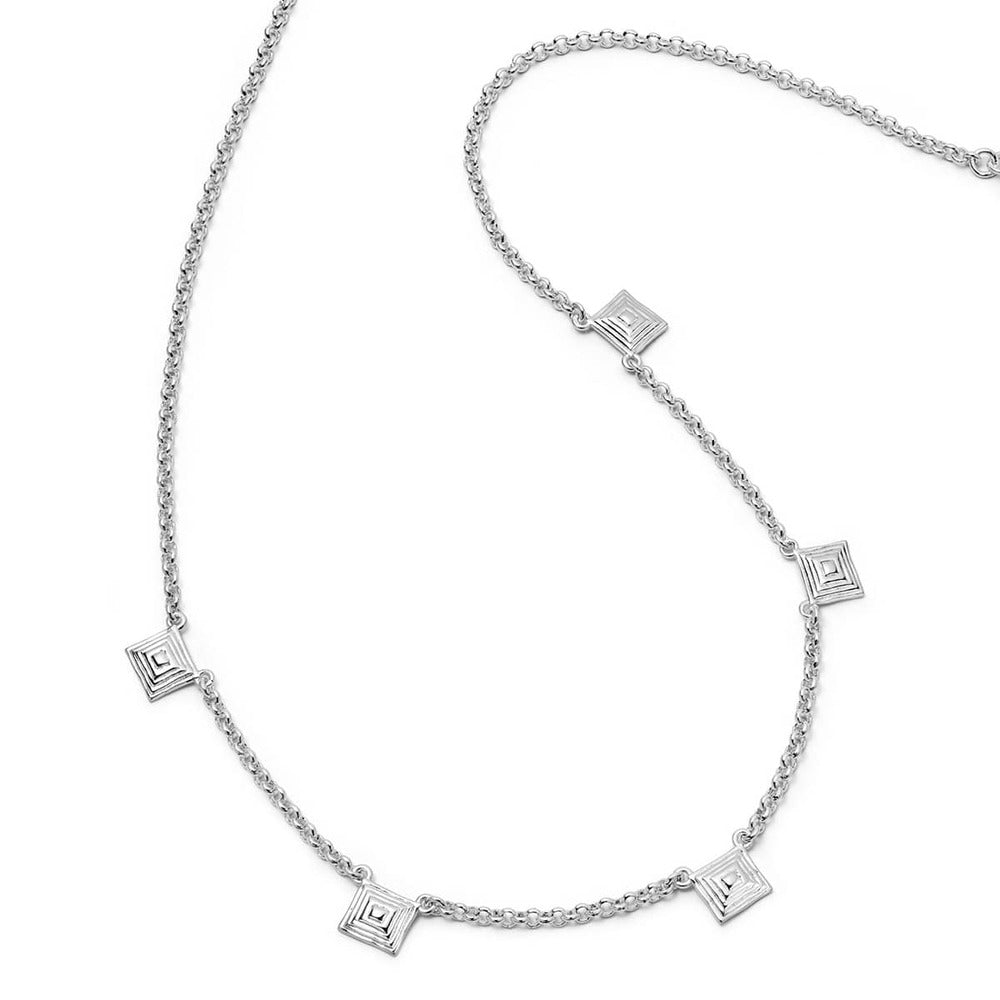 Daisy London Silver Plate Strata Station Necklace