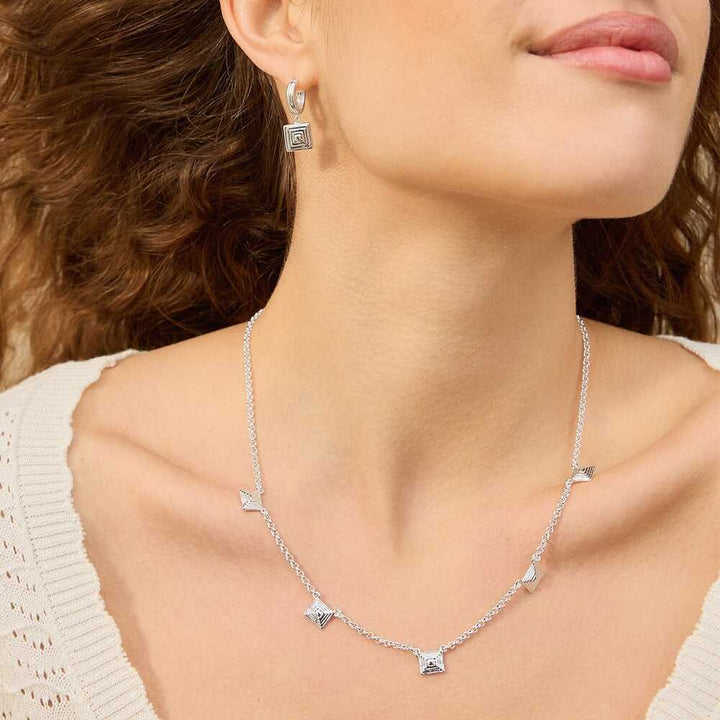 Daisy London Silver Plate Strata Station Necklace Additional Image - 1