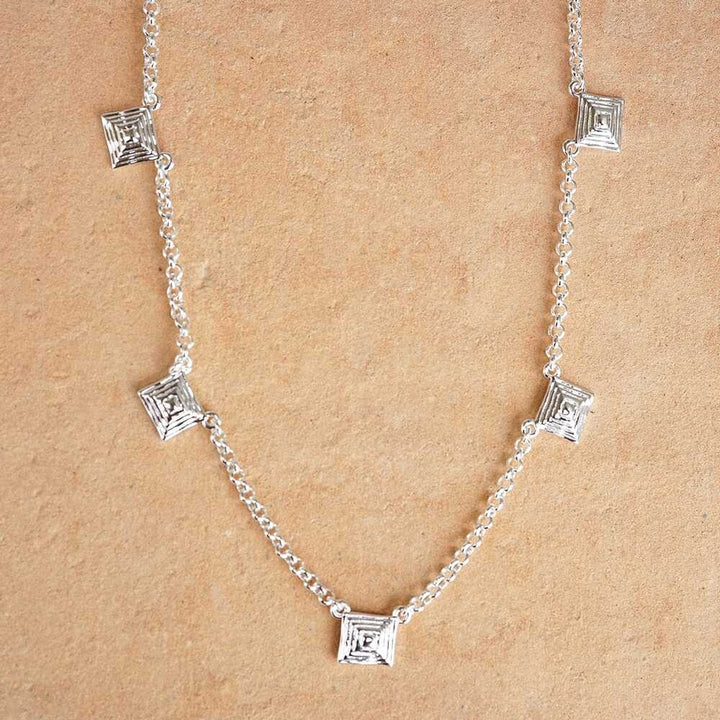 Daisy London Silver Plate Strata Station Necklace Additional Image - 2