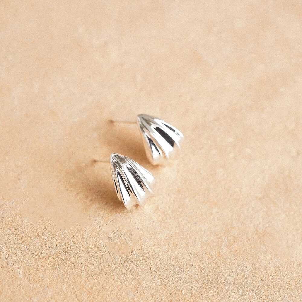 Daisy London Silver Plate Wave Stud Earrings Additional Image - 2