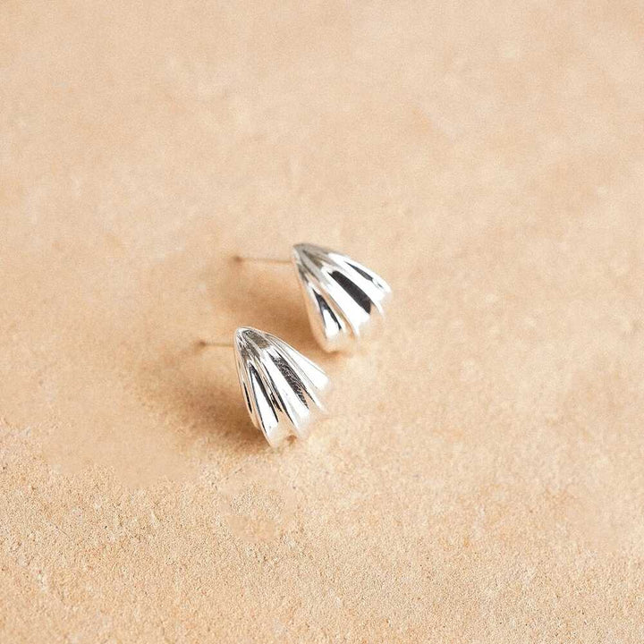 Daisy London Silver Plate Wave Stud Earrings Additional Image - 2