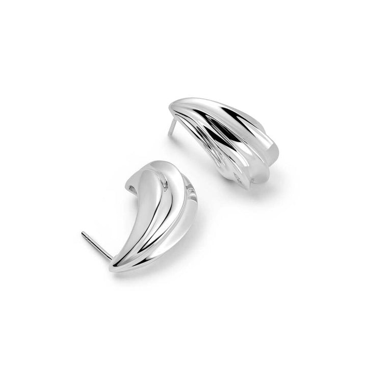 Daisy London Silver Plate Wave Stud Earrings Additional Image - 4