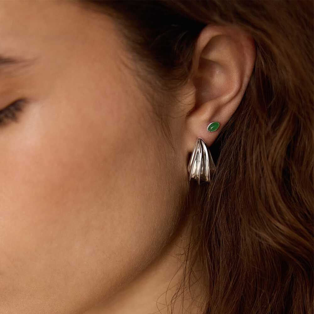 Daisy London Silver Plate Wave Stud Earrings Additional Image - 5