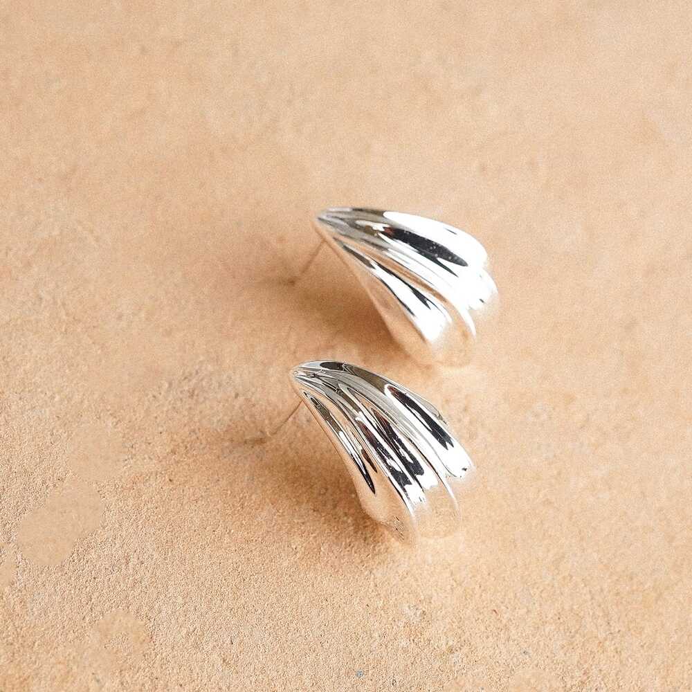 Daisy London Silver Plate Wave Stud Earrings Additional Image - 6