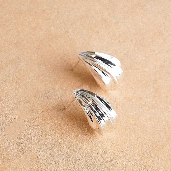 Daisy London Silver Plate Wave Stud Earrings Additional Image - 6