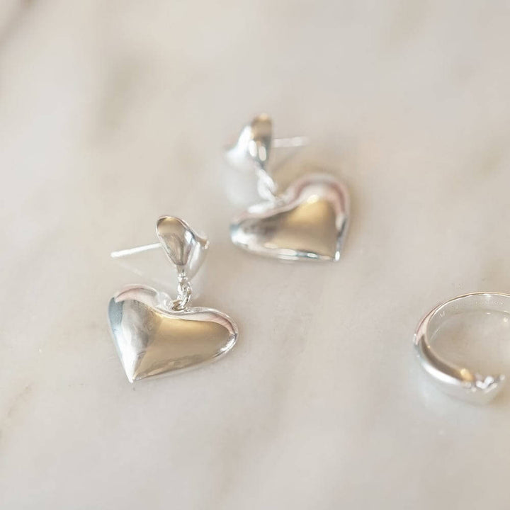 Daisy London Silver Plated Double Heart Earrings - MococoDaisy LondonHTE01_SLVEarrings