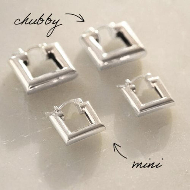 Daisy London Silver Plated Polly Sayer Chubby Hoop Earring Stack - MococoDaisy LondonGSET151_SLVEarrings