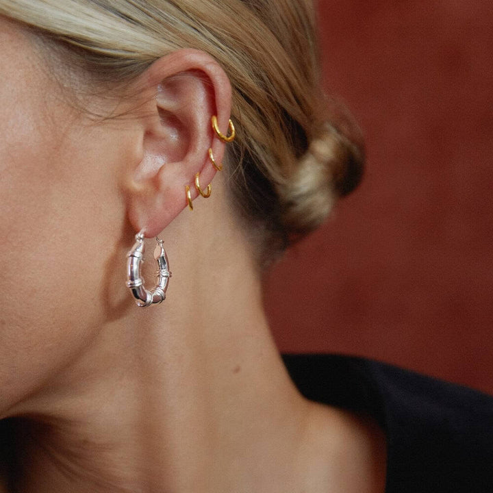 Daisy London Silver Plated Polly Sayer Chunky Hoop Earrings - MococoDaisy LondonSPE08_SLVEarrings