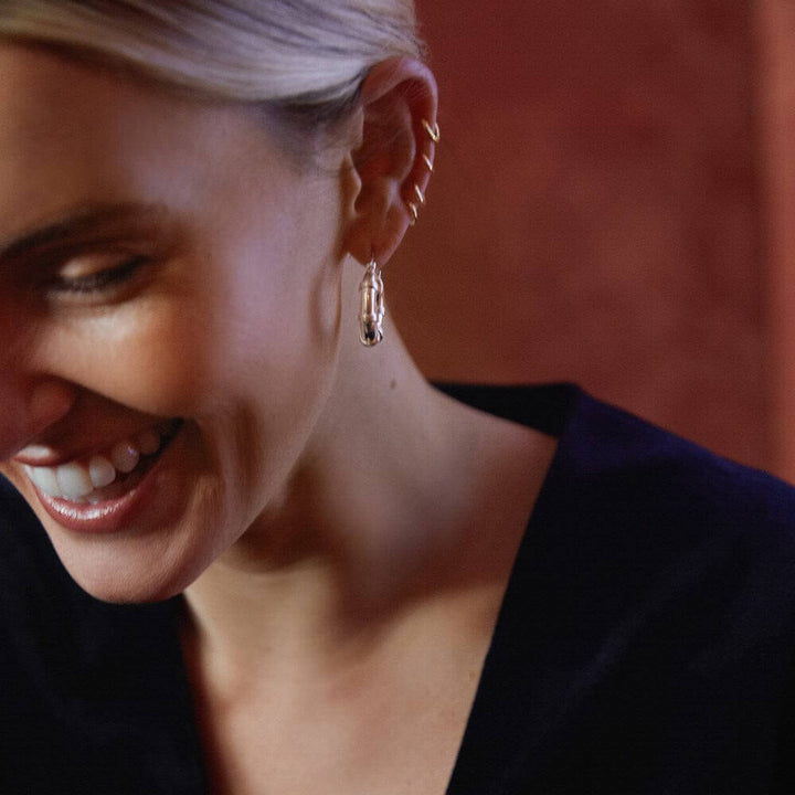 Daisy London Silver Plated Polly Sayer Chunky Hoop Earrings - MococoDaisy LondonSPE08_SLVEarrings