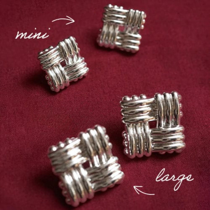 Daisy London Silver Plated Polly Sayer Mini Lattice Stud Earrings - MococoDaisy LondonSPE12_SLVEarrings