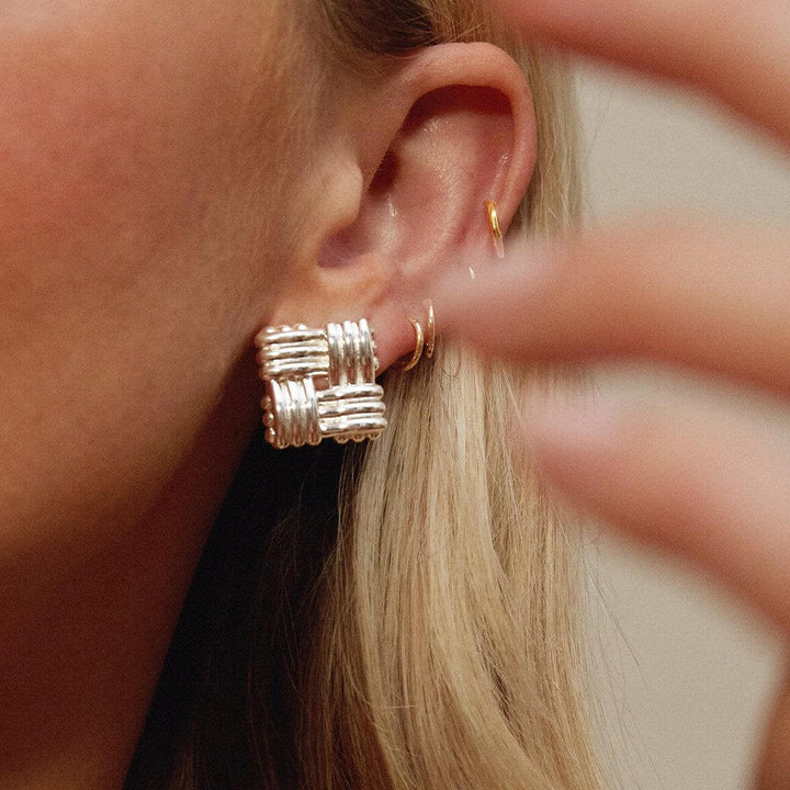 Daisy London Silver Plated Polly Sayer Mini Lattice Stud Earrings - MococoDaisy LondonSPE12_SLVEarrings
