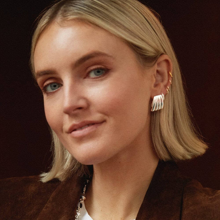 Daisy London Silver Plated Polly Sayer Mini Wave Stud Earrings - MococoDaisy LondonSPE13_SLVEarrings