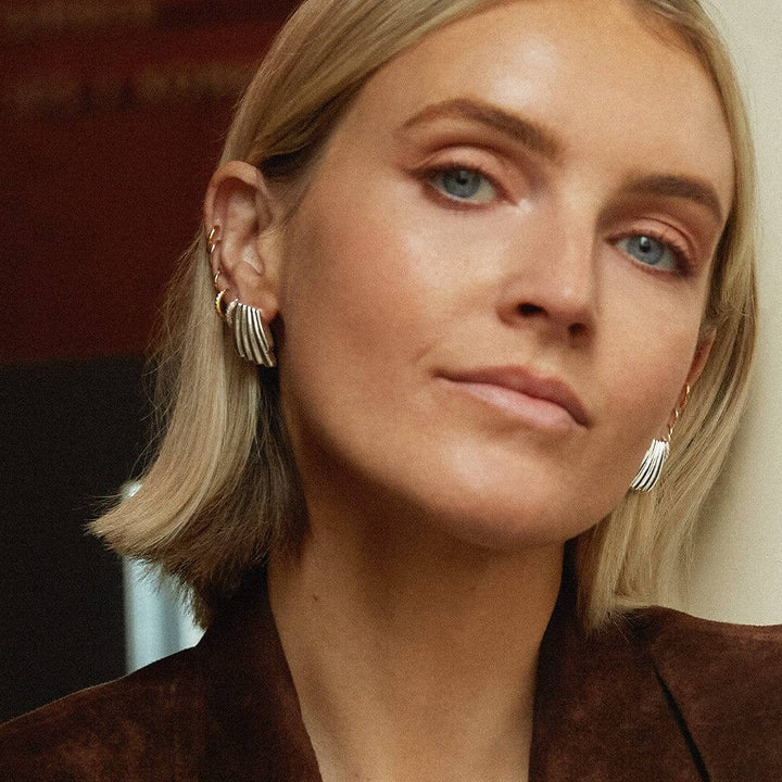 Daisy London Silver Plated Polly Sayer Mini Wave Stud Earrings - MococoDaisy LondonSPE13_SLVEarrings