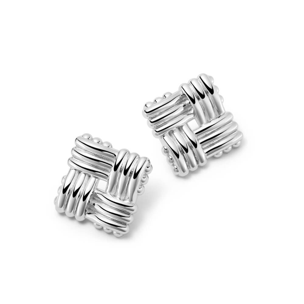 Daisy London Silver Plated Polly Sayer Oversized Lattice Stud Earrings - MococoDaisy LondonSPE10_SLVEarrings