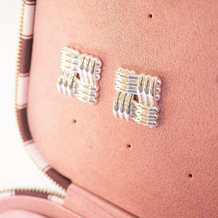Daisy London Silver Plated Polly Sayer Oversized Lattice Stud Earrings - MococoDaisy LondonSPE10_SLVEarrings