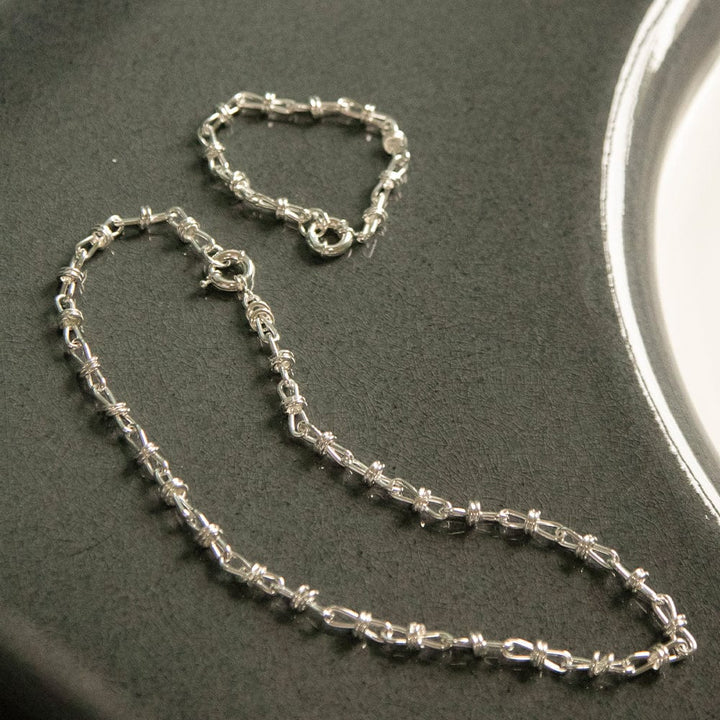 Daisy London Silver Polly Knot Bracelet and Necklace Set - MococoDaisy LondonJewellery Sets