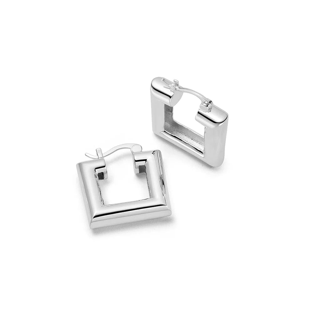 Daisy London Silver Polly Mini Chubby Square Hoops - MococoDaisy LondonSPE06_SLVEarrings