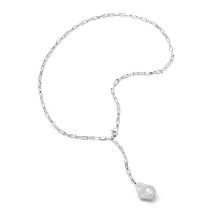 Daisy London Silver Polly Sayer Baroque Pearl Chain Necklace - MococoDaisy LondonSPN02_SLVNecklaces