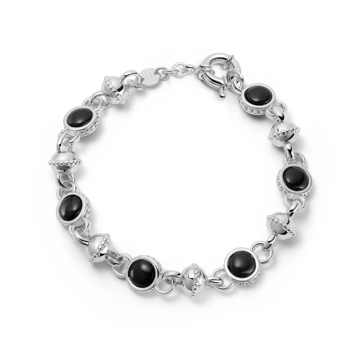 Daisy London Silver Polly Sayer Black Onyx Chain Bracelet image