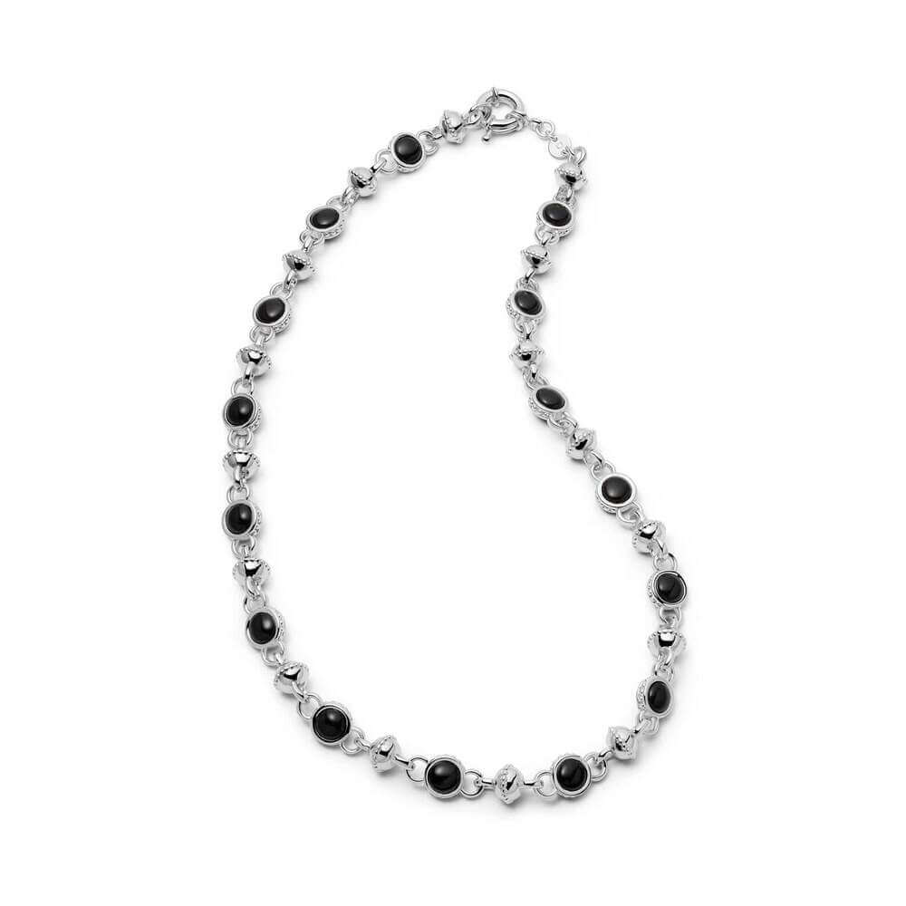 Daisy London Silver Polly Sayer Black Onyx Chain Necklace - MococoDaisy LondonSPN07_SLVNecklaces
