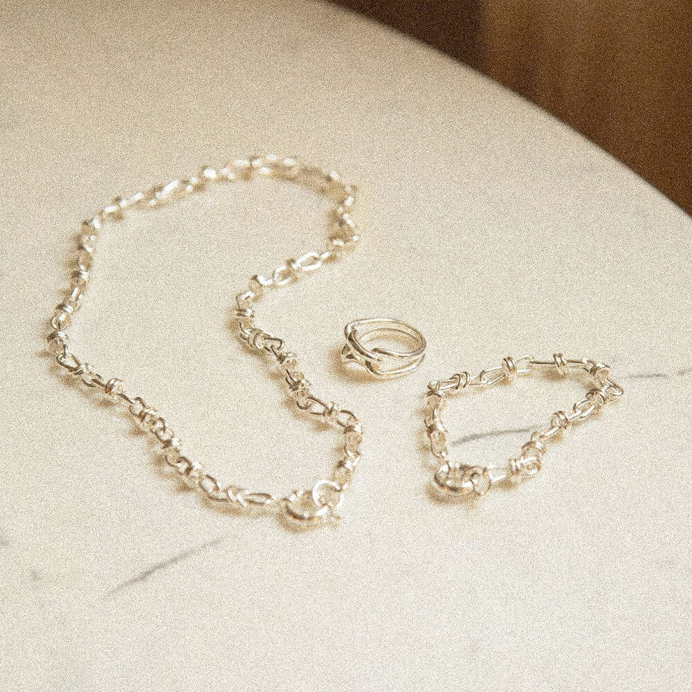 Daisy London Silver Polly Sayer Chunky Knot Look Layering set - MococoDaisy LondonGSET136_SLV_XSJewellery Sets