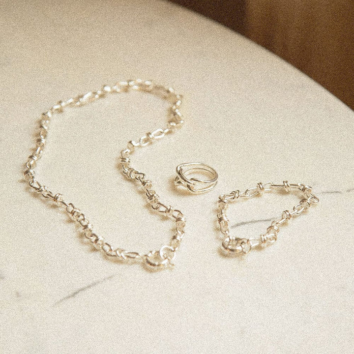 Daisy London Silver Polly Sayer Chunky Knot Look Layering set - MococoDaisy LondonGSET136_SLV_XSJewellery Sets