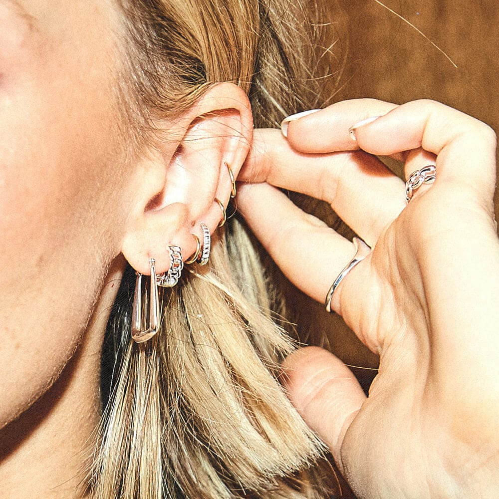 Daisy London Silver Polly Sayer Creole Earrings - MococoDaisy LondonE3121_SLVEarrings