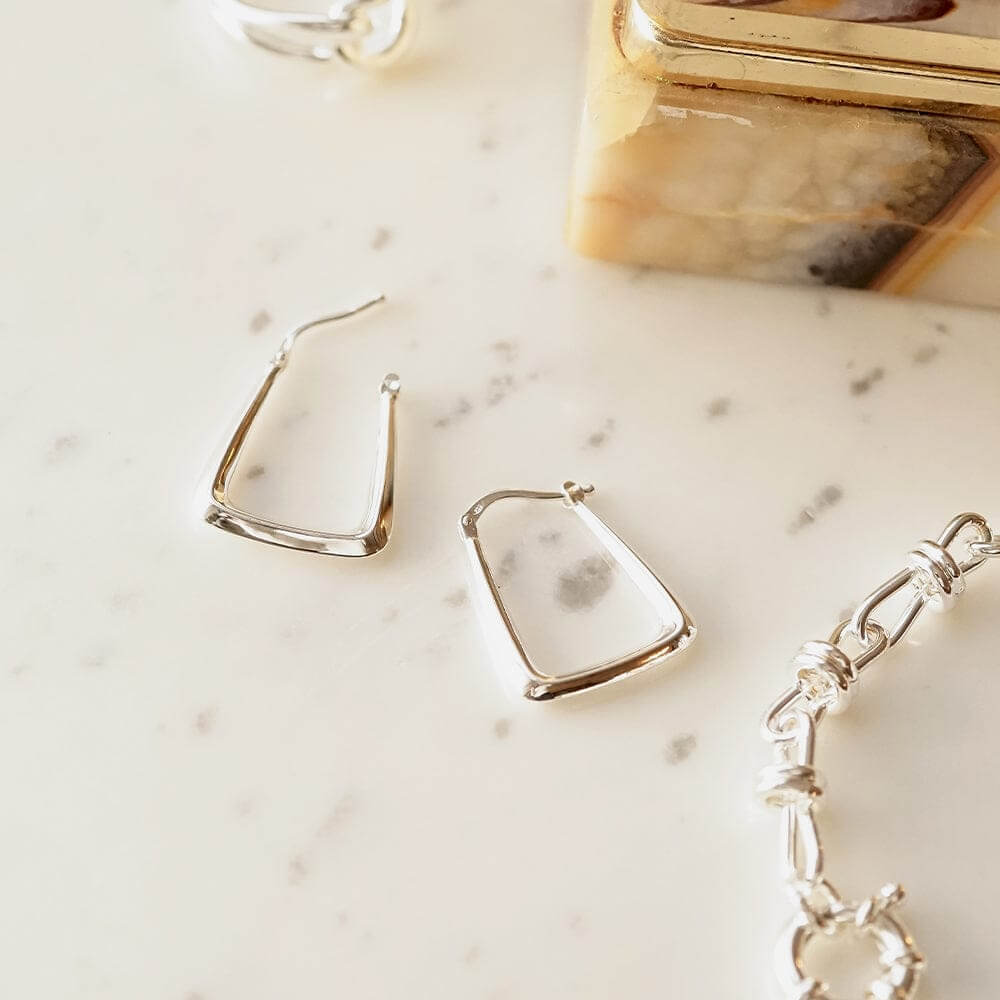 Daisy London Silver Polly Sayer Creole Earrings - MococoDaisy LondonE3121_SLVEarrings