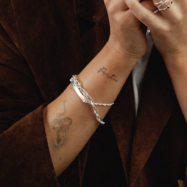 Daisy London Silver Polly Sayer Identity Tag Bracelet STORE - MococoDaisy LondonSPBR08_SLV5056104133101Bracelets