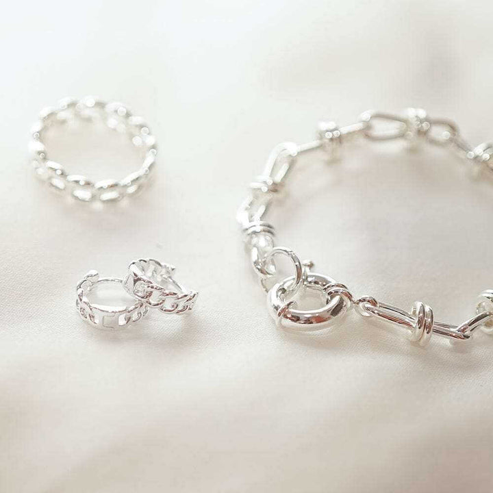 Daisy London Silver Polly Sayer Knot Chain Layering Set - MococoDaisy LondonGSET149_SLVJewellery Sets