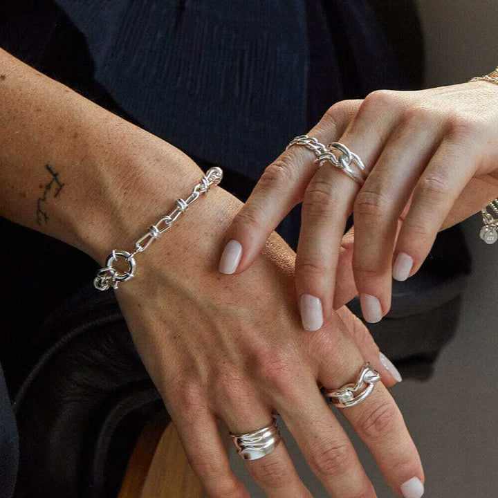 Daisy London Silver Polly Sayer Knot Chain Layering Set - MococoDaisy LondonGSET149_SLVJewellery Sets