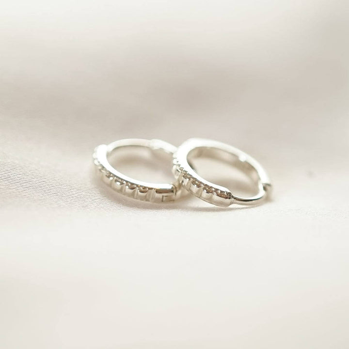 Daisy London Silver Polly Sayer Ridge Huggie Hoop Earrings - MococoDaisy LondonSPE04_SLVEarrings