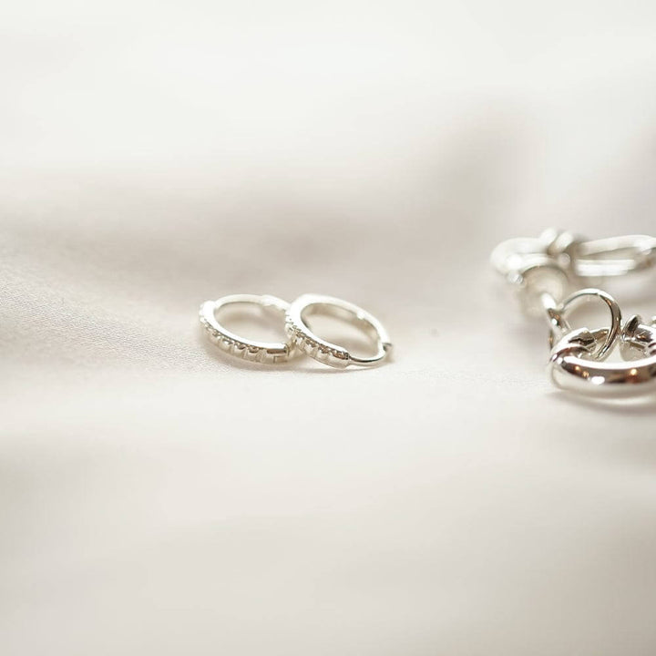 Daisy London Silver Polly Sayer Ridge Huggie Hoop Earrings - MococoDaisy LondonSPE04_SLVEarrings