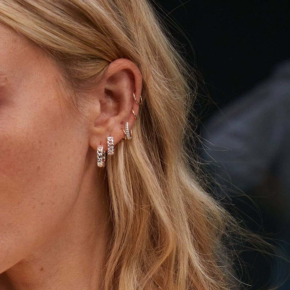 Daisy London Silver Polly Sayer Ridge Huggie Hoop Earrings - MococoDaisy LondonSPE04_SLVEarrings