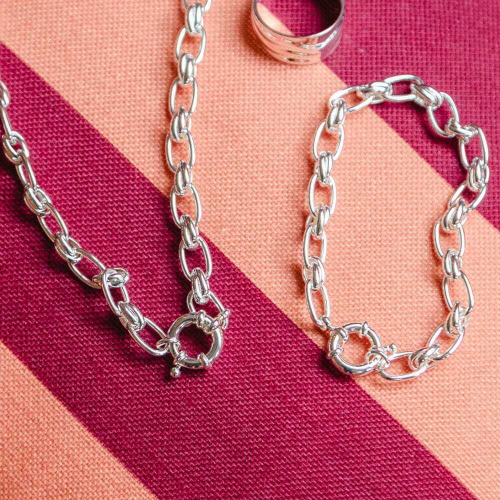 Daisy London Silver Polly Sayer Vintage Link Chain Layering Set - MococoDaisy LondonGSET163_SLVJewellery Sets