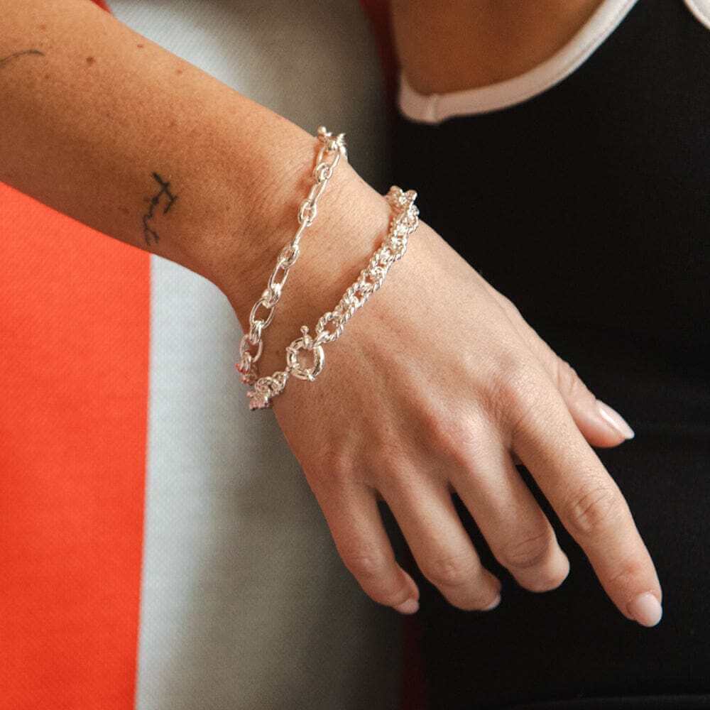 Daisy London Silver Polly Sayer Vintage Rope Chain Layering Set - MococoDaisy LondonGSET164_SLVJewellery Sets