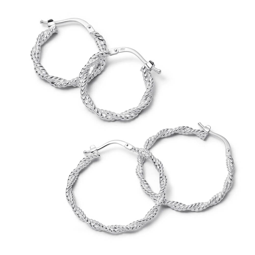 Daisy London Silver Rope Twist Earring Stack - MococoDaisy LondonGSET113Earrings