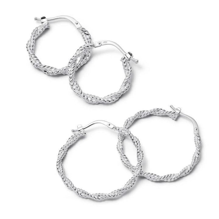Daisy London Silver Rope Twist Earring Stack - MococoDaisy LondonGSET113Earrings
