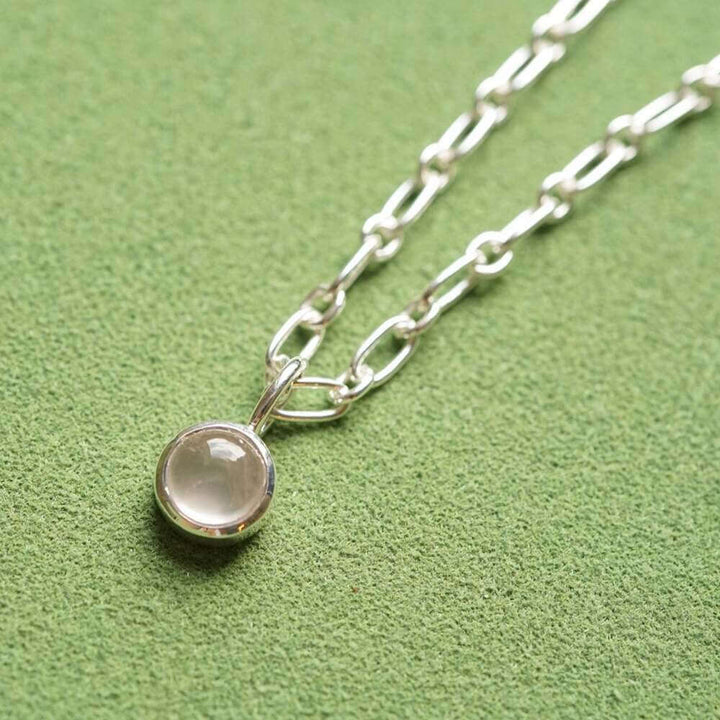 Daisy London Silver Rose Quartz Chunky Healing Stone Necklace - MococoDaisy LondonHN5005_SLVNecklaces