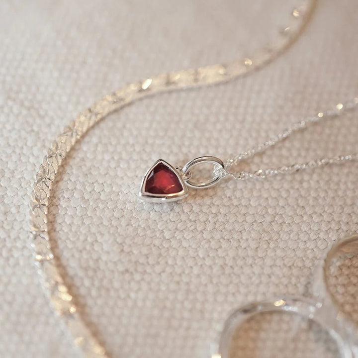 Daisy London Silver Ruby July Birthstone Charm Necklace - MococoDaisy LondonBS19_SLVNecklaces