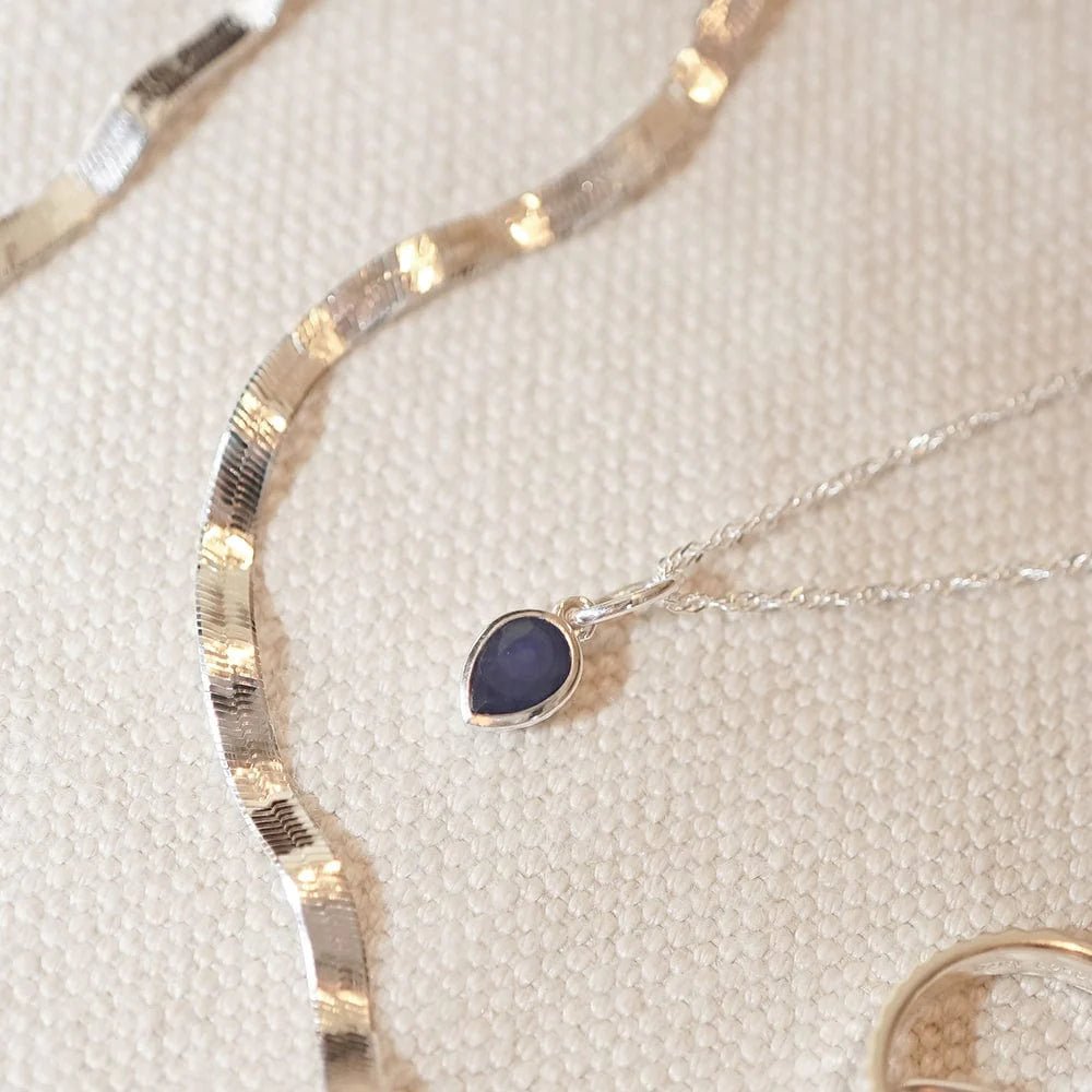 Daisy London Silver Sapphire September Birthstone Charm Necklace - MococoDaisy LondonBS21_SLVNecklaces