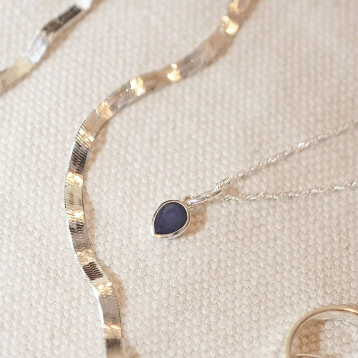 Daisy London Silver Sapphire September Birthstone Charm Necklace - MococoDaisy LondonBS21_SLVNecklaces