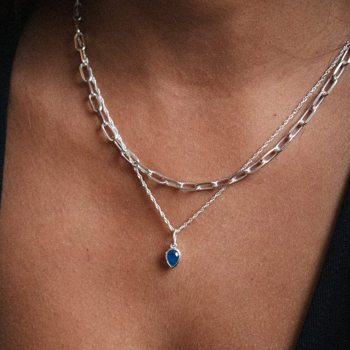 Daisy London Silver Sapphire September Birthstone Charm Necklace - MococoDaisy LondonBS21_SLVNecklaces