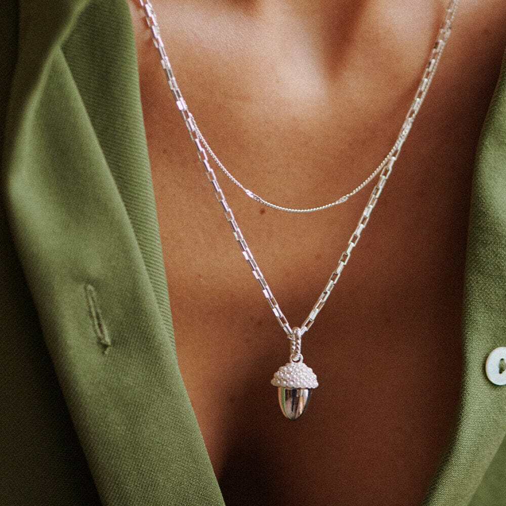 Daisy London Silver Shrimps Acorn Charm Necklace - MococoDaisy LondonSHN005_SLVNecklaces