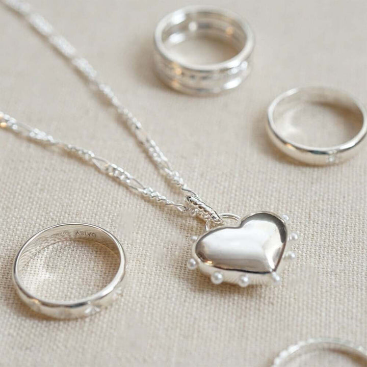 Daisy London Silver Shrimps Chubby Heart Necklace - MococoDaisy LondonSHN013_SLVNecklaces