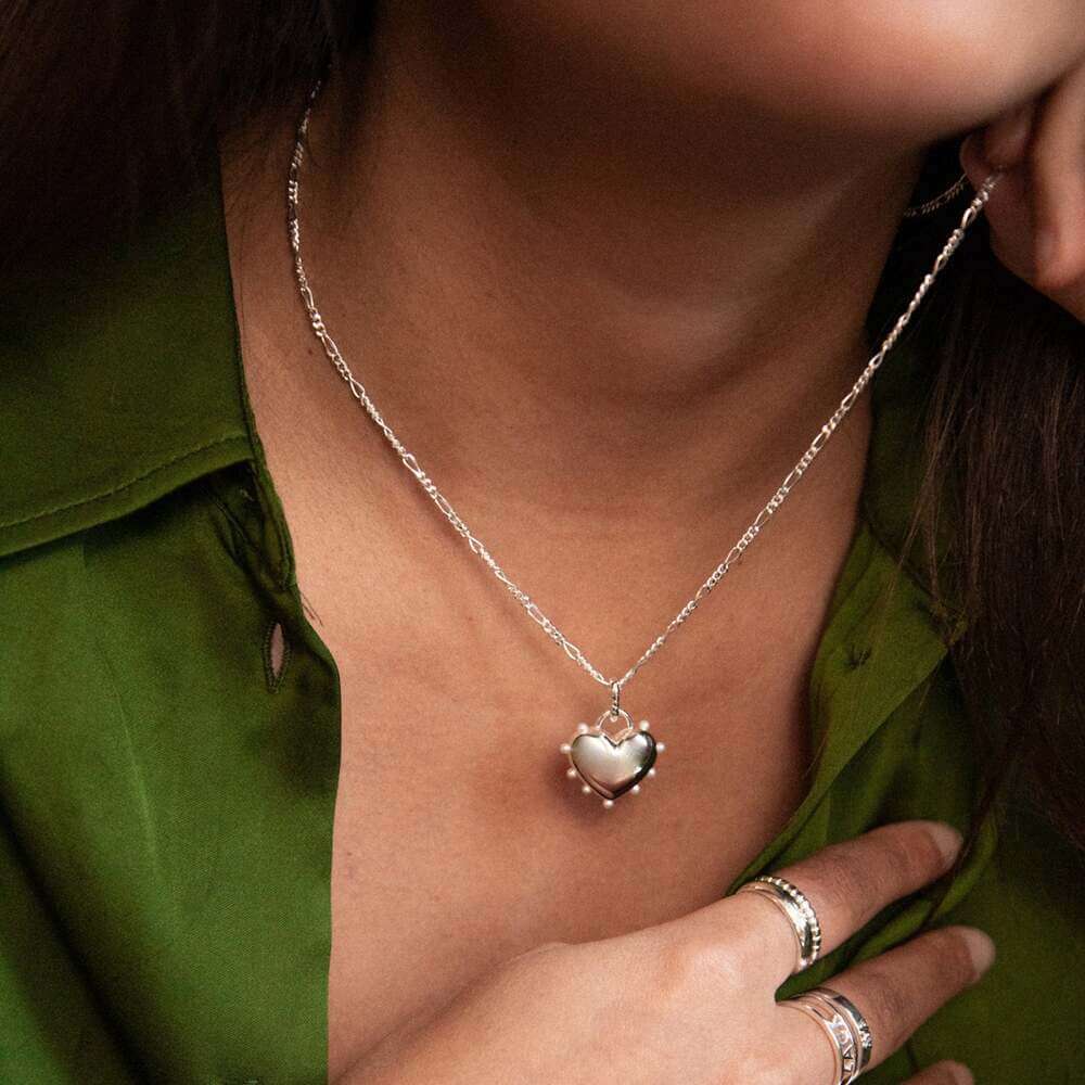 Daisy London Silver Shrimps Chubby Heart Necklace - MococoDaisy LondonSHN013_SLVNecklaces