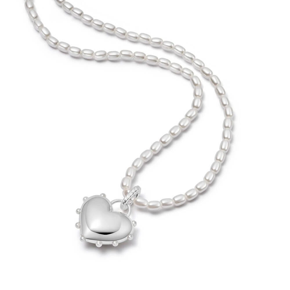 Daisy London Silver Shrimps Chubby Heart Pearl Necklace - MococoDaisy LondonSHN012_SLVNecklaces