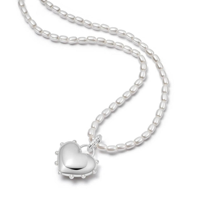 Daisy London Silver Shrimps Chubby Heart Pearl Necklace - MococoDaisy LondonSHN012_SLVNecklaces
